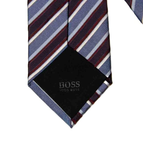Hugo Boss Italian Silk Tie Multicolor Repp Stripe Necktie Men's - Picture 2 of 2